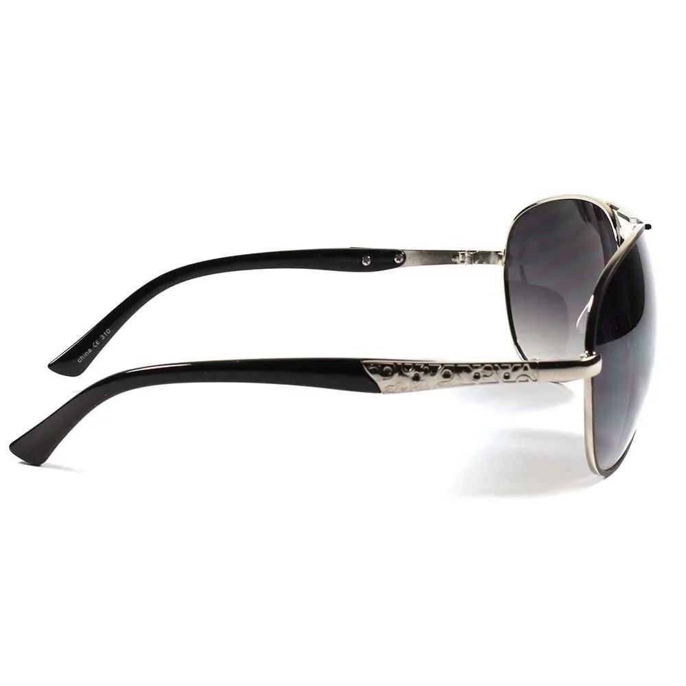Classic Retro Vintage 80s Old Fashion Hot Mens Womens Aviation Silver Sunglasses